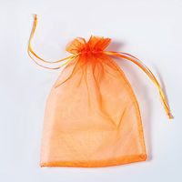 BZCTAH 100 Pcs Transparent Organza Bags Drawstring Jewelry Bags, 16 x 22cm Multicolor with Drawstring Gift Pouch Candy Bags,Orange