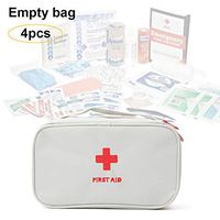 4Pcs First Aid Kit Empty Bag Vankcp Large Portable Medical Empty Bag Emergency Survival Storage Bag for Camping Sport Travel Office School Home (Gary)