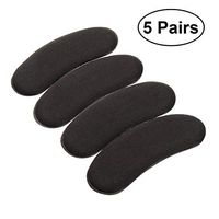 SUPVOX 5 Pair Heel Liner Cushions Heel Grips Heel Shoe Grips Self Adhesive Sponge Heel Insole Cushions Pads Stickers (Black)