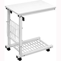 LXT PANDA Non Tilt Top Overbed Table, Tray Table with Wheels, Laptop Desk Medical Adjustable Height for Home Use, Multi-Purpose Portable Sofa Side Table.