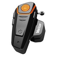 Veetop 1x 800m Water Resistant Motorbike Motorcycle Helmet Intercom Bluetooth Helmet Headsets Interphone and 2.5mm Aux for Walkie Talkie GPS - Hands Free & FM radio (1Pack)