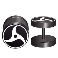 Ear Plug - 2pcs/lot 1.2mm/16g Naruto Sharingan Eyes Logo Fake Ear Plugs and Flesh Tunnels Piercing Jewelry Barbell Earring