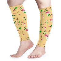 BLongTai Mushroom Flowers Calf Compression Sleeve Men Womens Running Leg Sleeve for Shin Splint Muscle Pain Relief (1 Pair)