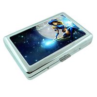 Hot Anime Witches Pin Up Girls Animated S6 Silver Cigarette Case Metal Wallet Id Holder King & 100's 4" X 2.75" RFID Protection
