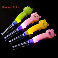 Liobaba Portable LED Flashlight Ear Wax Remove Earpick Tool Plastic Earpick Remove Ear Wax,with Cartoon Animal Decoration,for Adults and Children.
