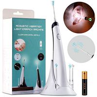 Earwax Removal Kit with Light, Ear Wax Cleaner with Ear Canal Vibrating Massage, Earpick Kit with Dual LED Lights, Earwax Remover with Vibration, Lighted Ear Scoop Set with 4 Ear Spoon Heads and Base