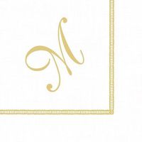 Caspari Monogram Initial M Paper Cocktail Napkins, Pack of 20