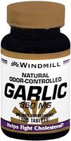 Windmill Garlic 350 mg Tablets Natural Odor-Controlled 100 Tablets (Pack of 12)