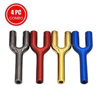 4 PC Double Barrel Tube Nasal Sniffer Snorter Straw Double Barrel Snuff Straw Nasal Bullet Snorter Sniffer Metal Multi-Purpose Y-Shaped Mini Snuff Bottle