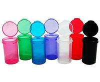 6 DRAM SMALL ROUND HINGED CONTAINER CRAFTS, RX PILL BOTTLES CONTAINERS MIX COLOR (50)