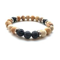 Lava Stone Meditation Mala African Tibet Bead Turquoise Howlite Oil Diffuser Ethnic Elastic Bracelet