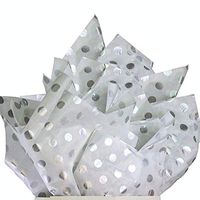 UNIQOOO 60Sheets Metallic Foil Sliver Polka Dots Gift Wrapping Tissue Paper Bulk, Recyclable Durable, For Gift Bags Boxes Crafts, Wedding Birthday Party Favors, Shredded Fill,Piñata,Confetti,20X26Inch