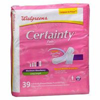 Walgreens Certainty Women's Bladder Control Pads Maximum Absorbency 39 Count, Lavendar Print, long