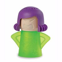 Microwave Cleaner,Angry Mama Microwave Oven Cleaner , Steam Cleans and Disinfects With Vinegar and Water ,Green Body and Purple Hair.
