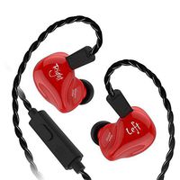 KZ ZS4 High Fidelity Earphone, Earbud with Powerfull Bass Driven Sound,1DD+1BA Hybrid Technology HiFi Stereo Headset and Exchange Cable Design for Sound Customization Earphone(with Mic- Red)