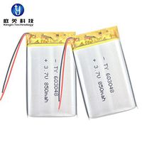 5ea 850mAH 3.7V 6X30X48mm Rechargeable LiPO Battery PCM Lithium Battery 603048