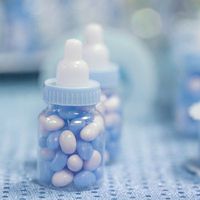 Package of 24 Bottles with Removable Blue Tops for Baby Showers, Parties, and Favors by Unknown