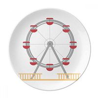 Amusement Park Colourful Ferris Wheel Pattern Dessert Plate Decorative Porcelain 8 inch Dinner Home