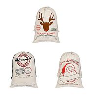 Christmas Gift Bag,Liangxiang Christmas Socks Santa Sack Gift Box Xmas Chrismas Presents Drawstring Bag Chrismas Presents for Kids (3 Pcs Stype 1)