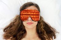 Candi Andi Handmade Weighted Sleep Eye Mask Pillow for Aromatherapy, Stress Relief, Sleep, Migraine, Yoga| Hot/Cold | Flax Seed Filled | Unscented | Colorful Crushed Velvet | Copper | TEMVF-CP