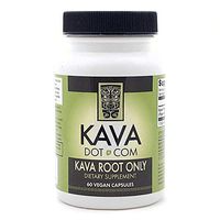 KavaDotCom Kava Root Only Premium Capsules | Vanuatu Kava Root Powder Capsules 10% Kavalactone | Kava Root Supplement for Relaxation, Sleep Support and Anxiety Relief (60 Capsules)