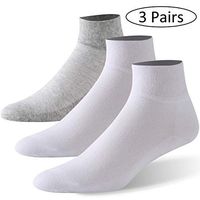 Forcool Non Binding Lightweight Ankle Diabetic Socks for Men and Women, Large, 2 Pairs White& 1 Pair Gray
