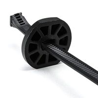 Hellermann Tyton 132-00010 Button Head Tie, 105lb, 9.6" Long, Max Bundle Diameter 2.6", PA66HSUV, Black (Pack of 50)