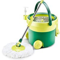 360°Spin Mop with Stainless Steel Bucket System Extended Length Handle&2 Microfiber Mop Heads,Spin Mop Bucket System,for Home Kitchen Floor Cleaning (Edition : Style B) (Size : Style B)