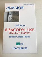Major Bisacodyl 5 mg Enteric Coated Tablets, 100 Count (1 Pack)