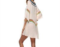 MOM 2018 New Summer Beach Sunscreen Outer Bikini Coverup,Beige,Average code