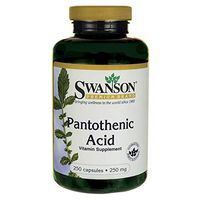 Swanson Pantothenic Acid (Vitamin B-5) Energy Metabolism Nerve Function Support 250 mg 250 Capsules (Caps)