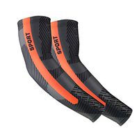 1 Pair Outdoor Summer Cycling Breathable Anti-UV Protective Arm Guard Sleeve for Sun Protection - Orange XL