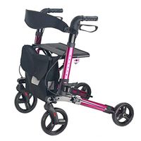 Mobility Walking Aids 4 Wheels, Rolling Walker Foldable, Junior Rollator Walker with Seat, Double Brake System, Used for Seniors Walking,Purple