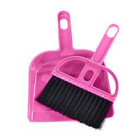 Floor Cleaning Kit, InKach Mini Desktop Sweep Cleaning Brush Small Brooms&Dustpan Set (Hot pink)