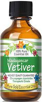 Pure Gold Vetiver Madagascar Essential Oil, 100% Natural & Undiluted, 60ml