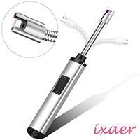 ixaer Electric Arc Lighter, USB Rechargeable Flameless Electronic Lighters 360° Flexible Neck Safety Switch