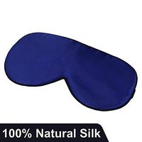 100% Natural Silk Sleep Mask 25 Momme Adjustable Strap Cooling Eye Mask Comfortable Night Sleeping Super Soft Eyeshade with Every Nap Position Ultimate Sleeping Aid Blindfold Blocks Light, Blue