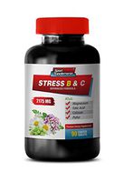 Anxiety and Depression Supplement - Stress Relief B and C Complex - Anxiety Relief - Sleep Quality Boost - Natural Solution - Valerian Root Capsules - 1 Bottle (90 Tabs)