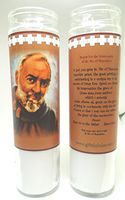 Gifts by Lulee, LLC Set of 2 St Father Padre Pio Prayer Candles 2 Veladoras Del Padre Pio
