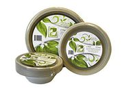 Earth's Natural Alternative ECOQ013CSE Fiber Tableware Combo with 7", 11.5oz Bowls, and 9" Plates 20 of Each, 60 Pieces, 1
