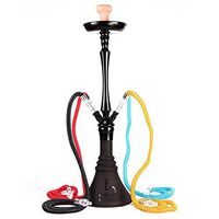 JYH-U Hookah Glass Water Pipe Vase with 4 Hoses, Portable Colorful Hookah Set Shashi, Choose Your Favorite Color (Color : Black)