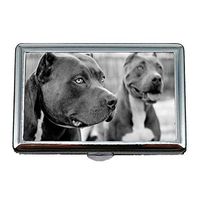 14 Cigarettes Box Storage Case,French Bulldog Holding Pitbull Dog,Credit Business Card Holder Case Storage Box
