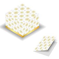 LARZN Premium Gift Boxes 4x4x4 inches, White Gold Snowflakes, 12 Pack, Paper Gift Boxes with Lids for Gifts, Candy, Crafting, Jewelry, Party Favors, Cupcake, Ornaments, Mugs, Toys & More.