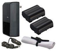 Nikon D610 'Intelligent' Batteries (2 Units) + AC/DC Travel Charger + Nwv Direct Microfiber Cleaning Cloth.