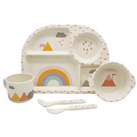 Rainboo environment-friendly Bamboo eco-friendly adorable cartoon children bamboo tableware set
