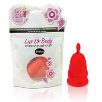 Luv Ur Body Menstrual Cup – Eco Friendly, Soft, Flexible, Firm and Hypoallergenic FDA Approved Medical-Grade Silicone – Prevent Shafting Rashes Reduce Menstrual Cramps (Medium - Red)