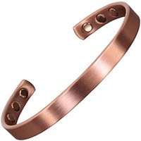 Mens Womens Copper Magnetic Bracelets for Arthritis Pain Relief |Unisex Health Copper Bangles | Copper Magnetic Bracelet for Holistic Arthritis Therapy-CF (L: Wrist 7"- 8.2"/18-21cm)