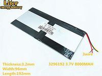 3lines 3.7V 8000mAh 3296192 Lithium Polymer Ion Rechargeable Battery Lithium Polymer Li-Po Battery for MP4 GPS MP3 Bluetooth Stereo DIY Gift