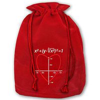 Reusable Christmas Bags Love Heart Equation Math X'Mas Red Gift Bags for Kids Presents Xmas for Personalization