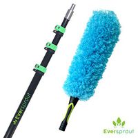 EVERSPROUT 7-to-26 Foot Flexible Microfiber Feather Duster and Extension Pole Combo (30+ Foot Reach) | Heavy Duty, High-Grade Aluminum, 4-Stage Telescopic Pole | Extra Long 24-inch Feather Duster